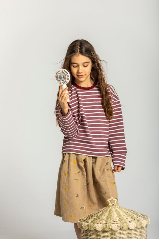 BERRY STRIPE - Long Sleeve Top