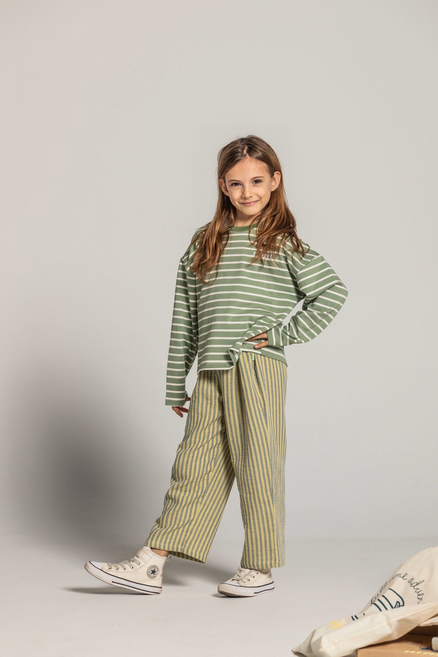 GREEN HORIZON - Long Sleeve Striped Top