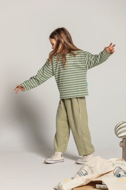 GREEN HORIZON - Long Sleeve Striped Top